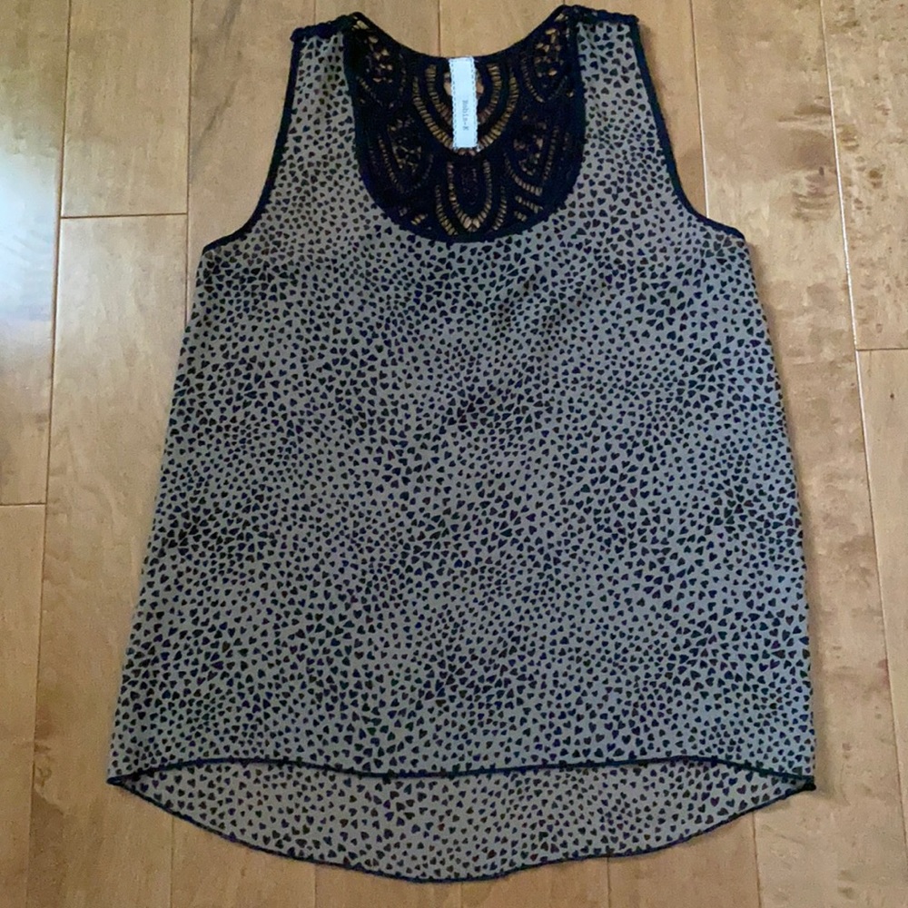 Sheer with heart design top Sz S